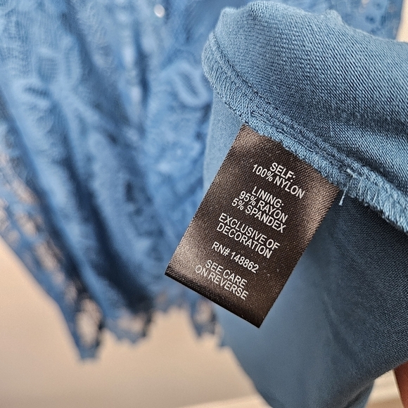 Torrid Blue Lace Lined Dress 1 - Picture 6 of 9